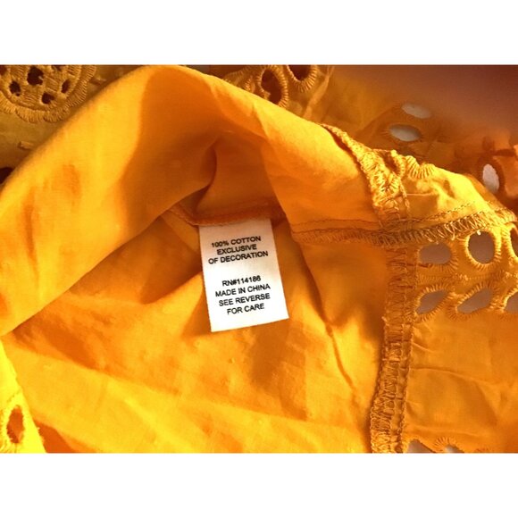 ADYSON PARKER- WOMENS ORANGE CREW NECK BOTTOM RUFFLE BUTTON CLOSURE SIZE MEDIUM - Picture 6 of 6